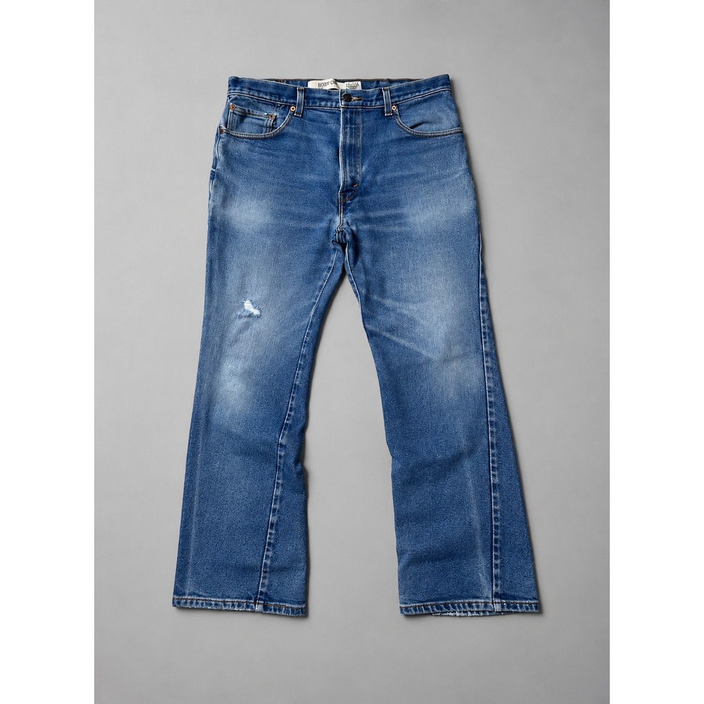 Levi's 517 Bootcut Jeans Men's 38x32 Blue Denim Medium Wash Distressed